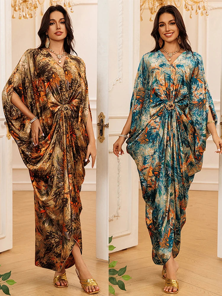 Women's Printed V-Neck Kaftan