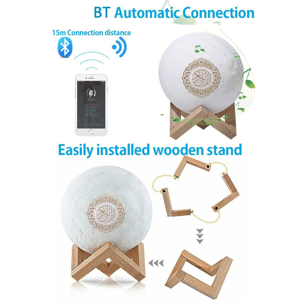 Quran & Azan Bluetooth Night-Light Speaker
