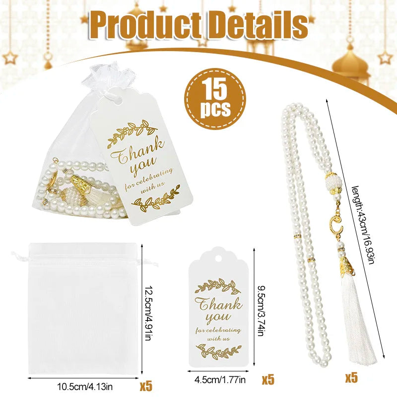 Pearl-Style Prayer Bead Gift Favors – Set of 5