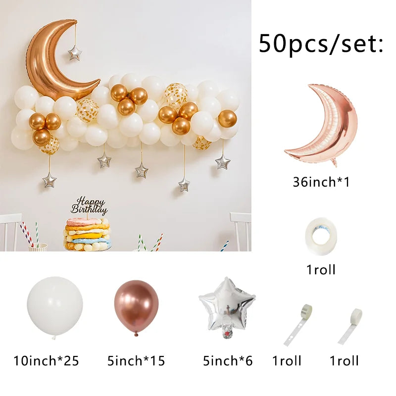 Eid Mubarak Crescent & Star Balloon Decorations