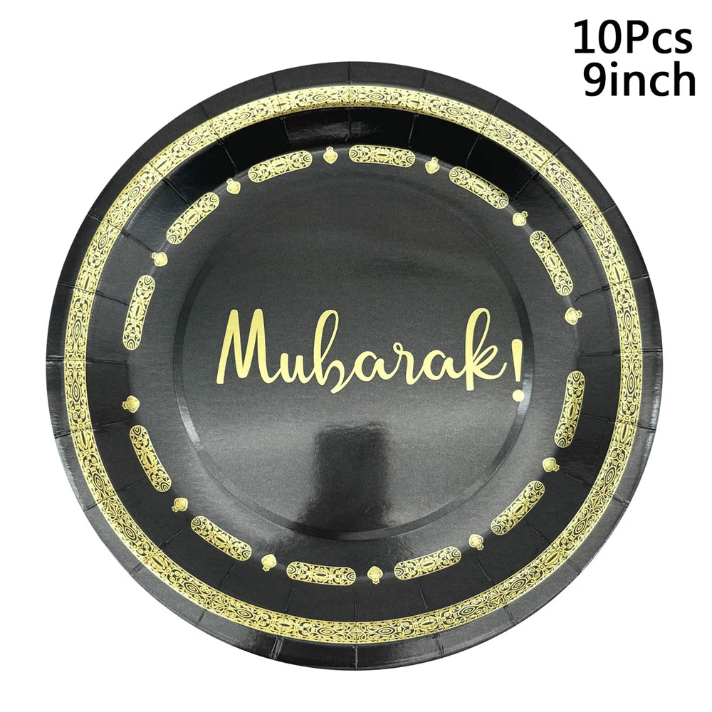 Eid & Umrah Paper Plates, Cups or Napkins – 10 Pieces
