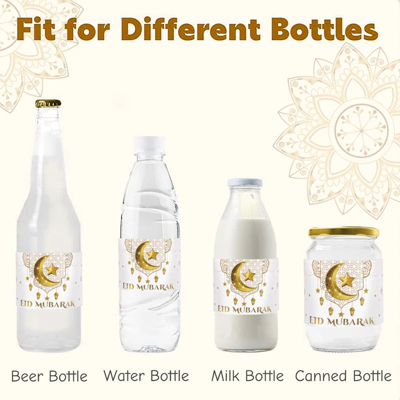 Eid Mubarak Water Bottle Labels – 10 Pieces
