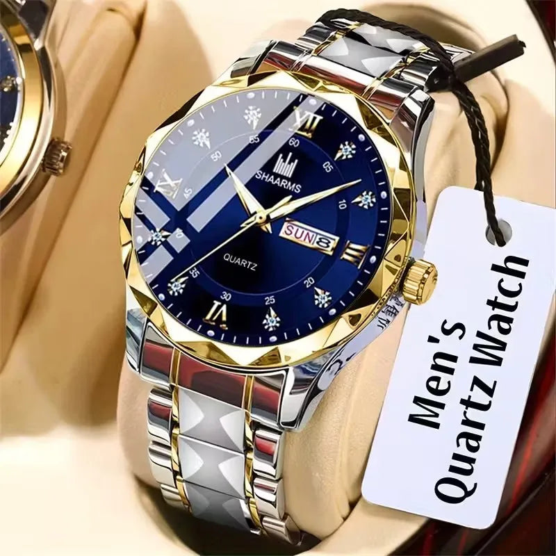 Men's Quartz Watch with Stainless Steel Bracelet