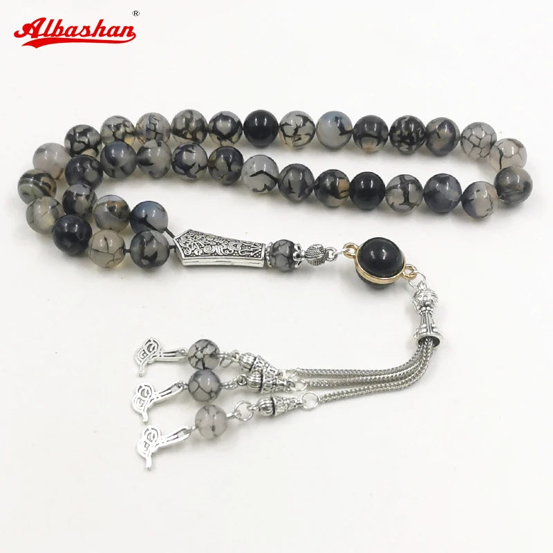 Black Agate Tasbih Prayer Beads