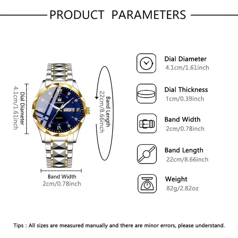 Men's Quartz Watch with Stainless Steel Bracelet
