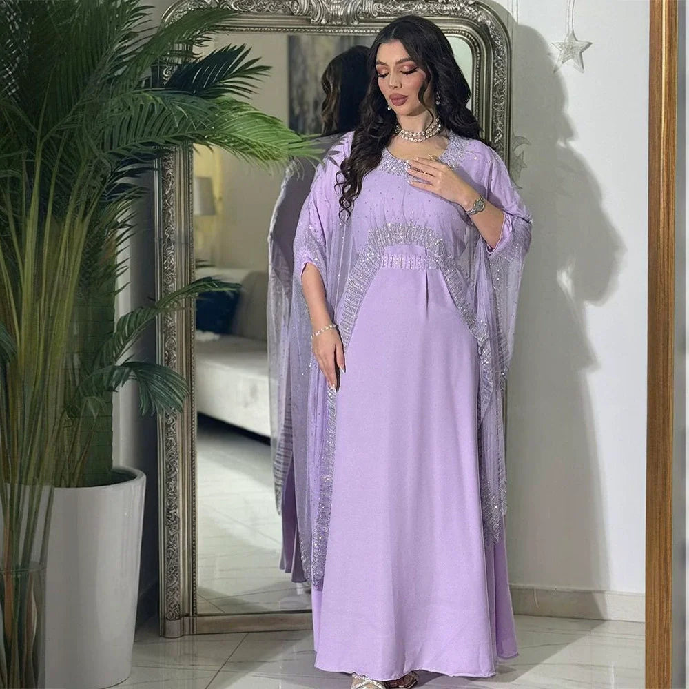 Women's Embellished Cape-Style Occasion Dress