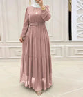 Women's Pink Belted Maxi Abaya