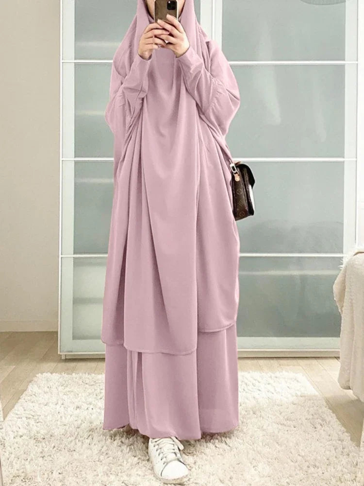 Women's Two-Piece Khimar Prayer Set