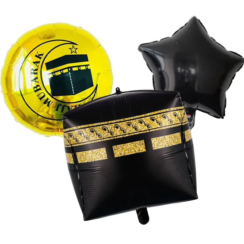 Umrah Mubarak Foil Balloon Set – 5 Pieces