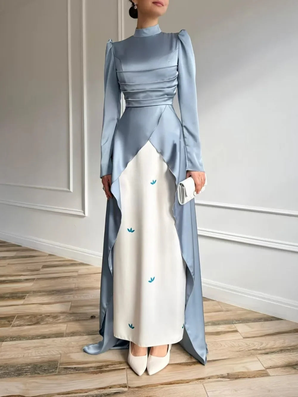 Women's Two-Tone Abaya Maxi Dress