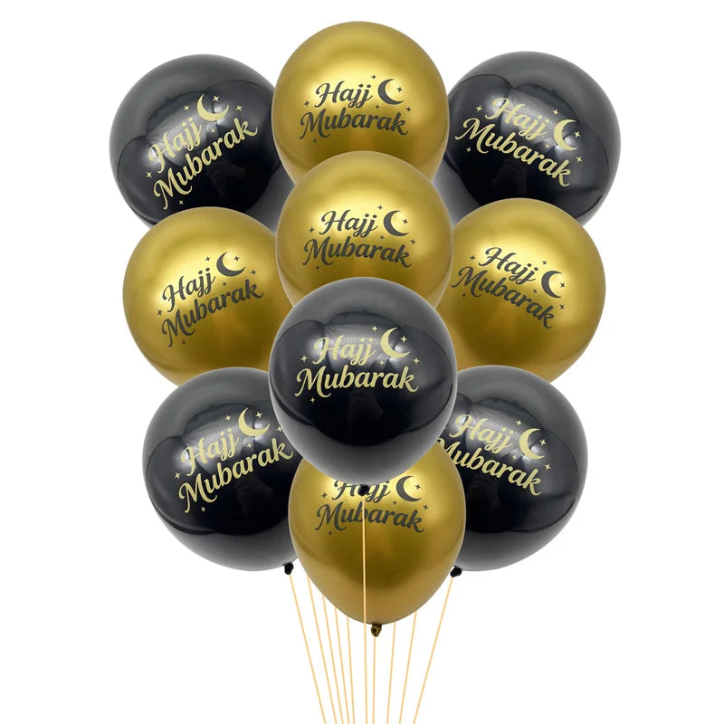 Hajj Mubarak Balloon Decorations – 10 Pack