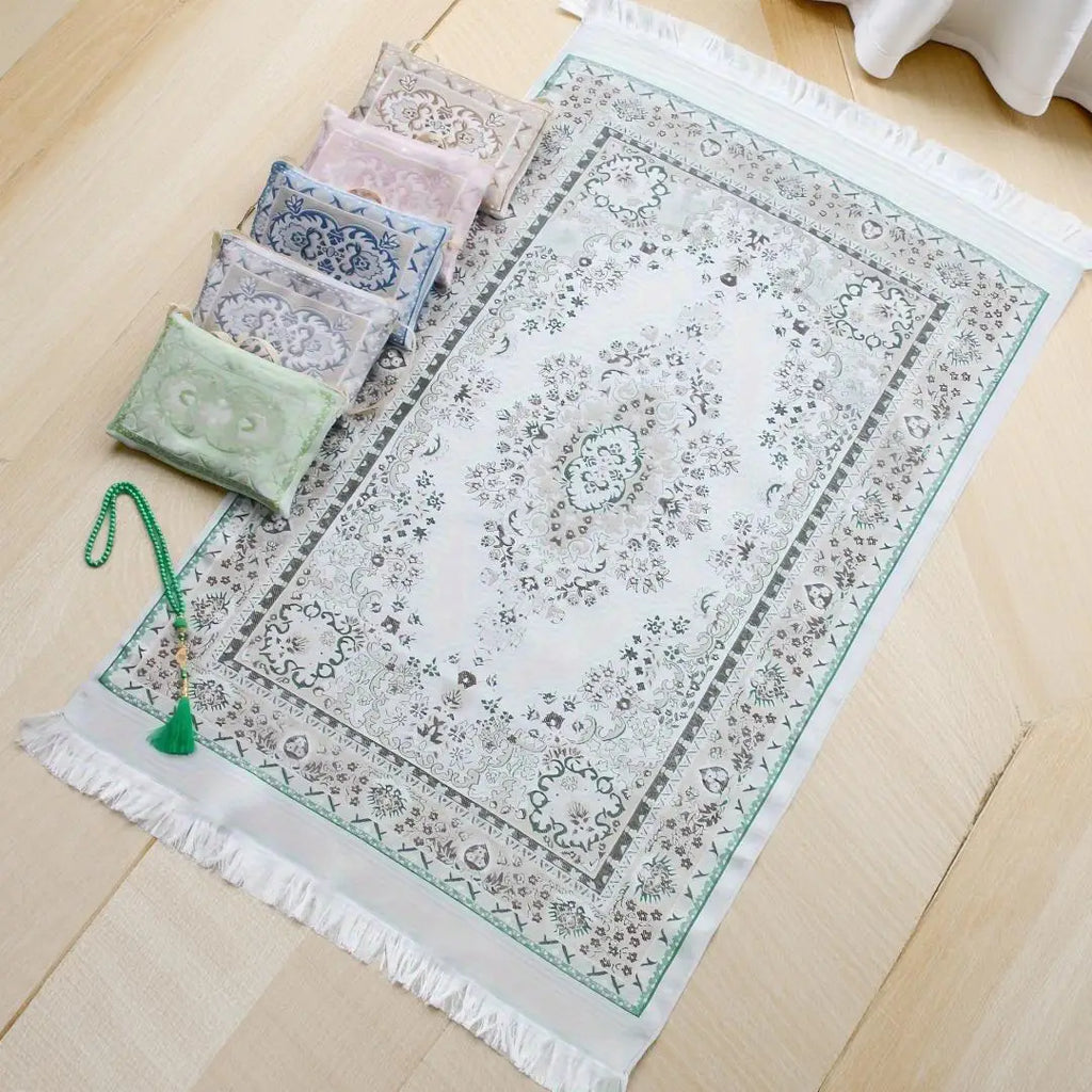 Prayer Rug Set with Tasbih & Travel Bag