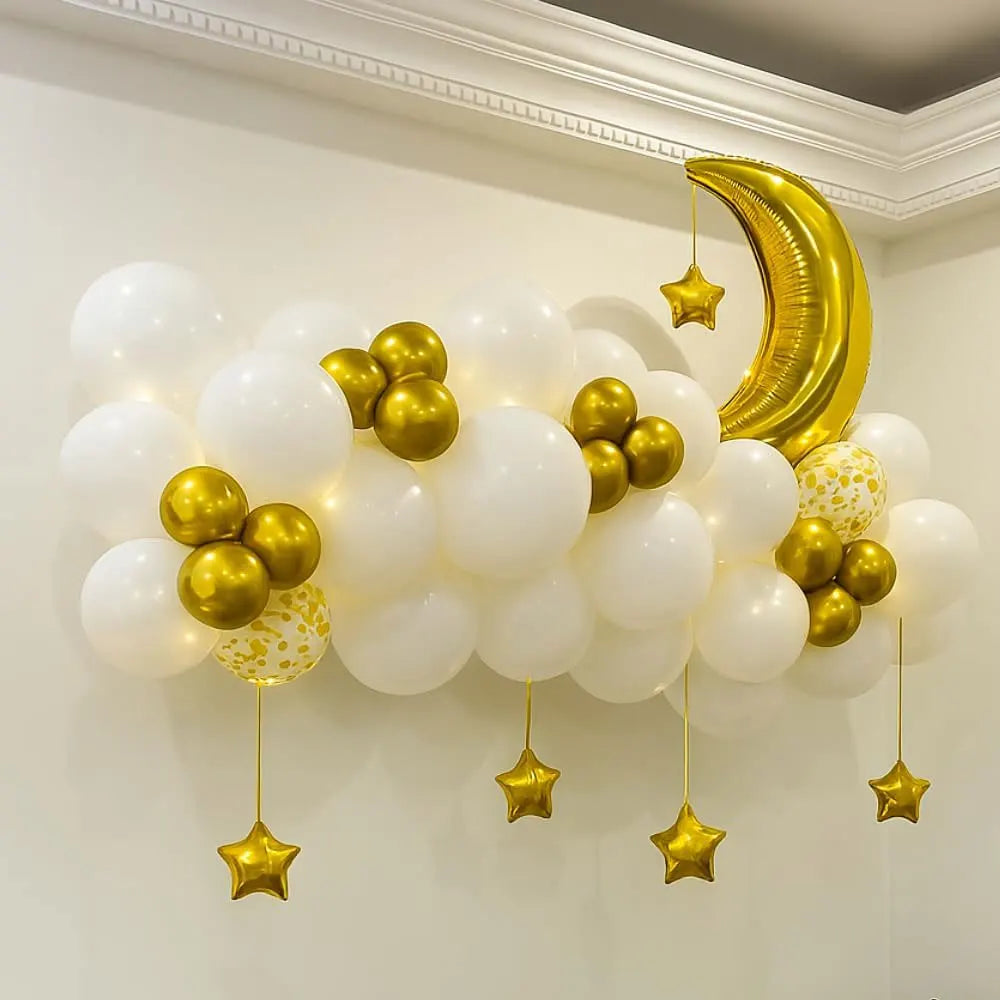 Eid Mubarak Crescent & Star Balloon Decorations