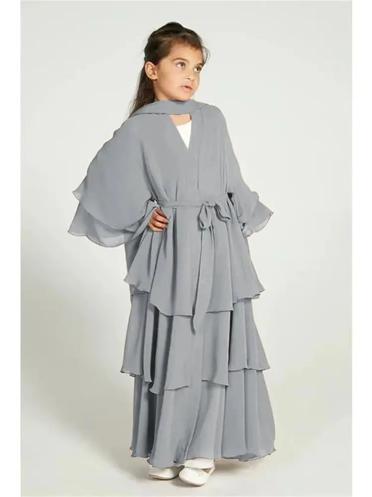 Girls' Tiered Abaya Dress