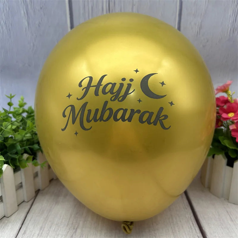 Hajj Mubarak Balloon Decorations – 10 Pack