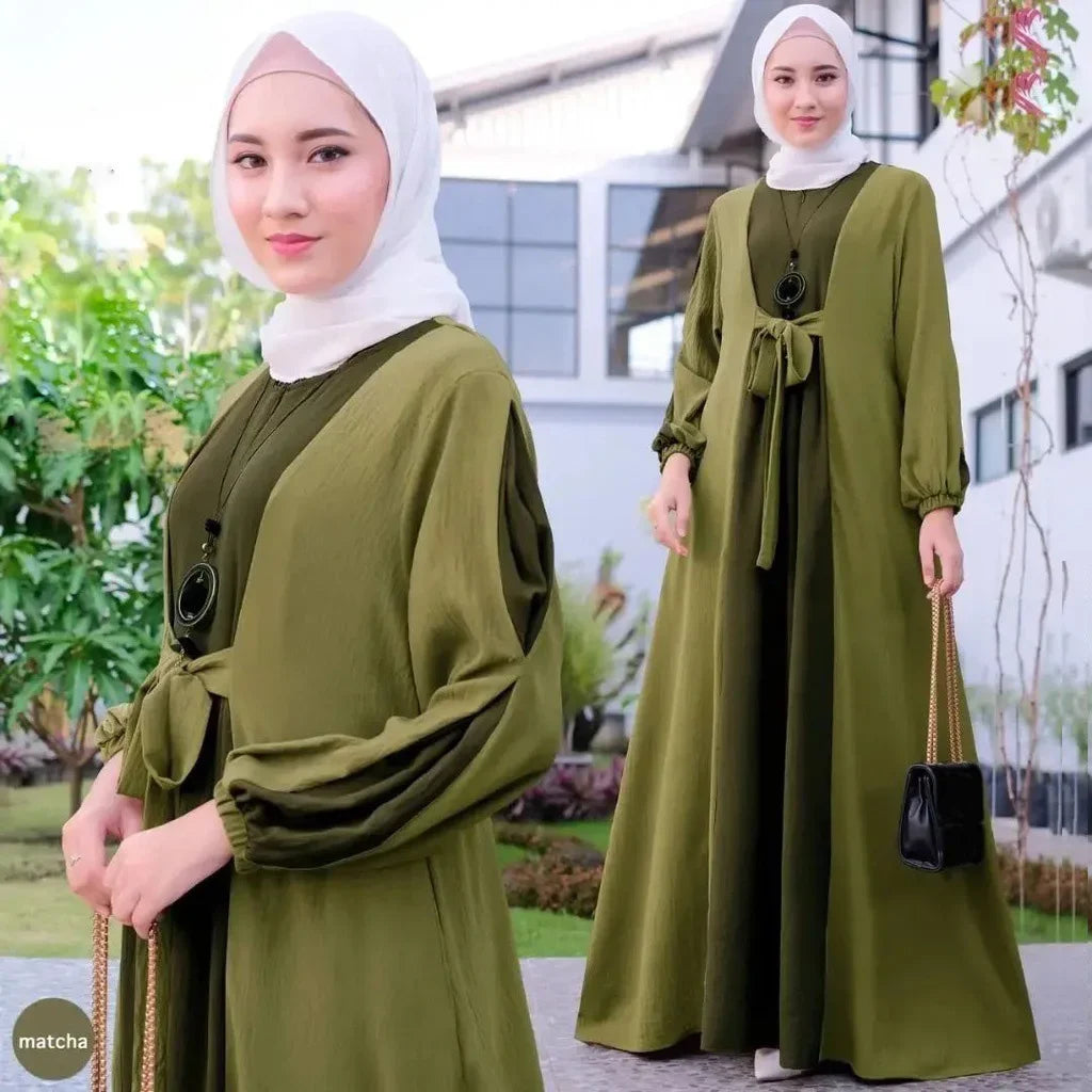 Women's Long-Sleeve Layered Abaya