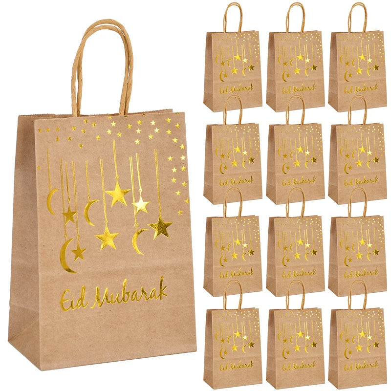 Eid Mubarak Kraft Gift Bags – 6 Pack