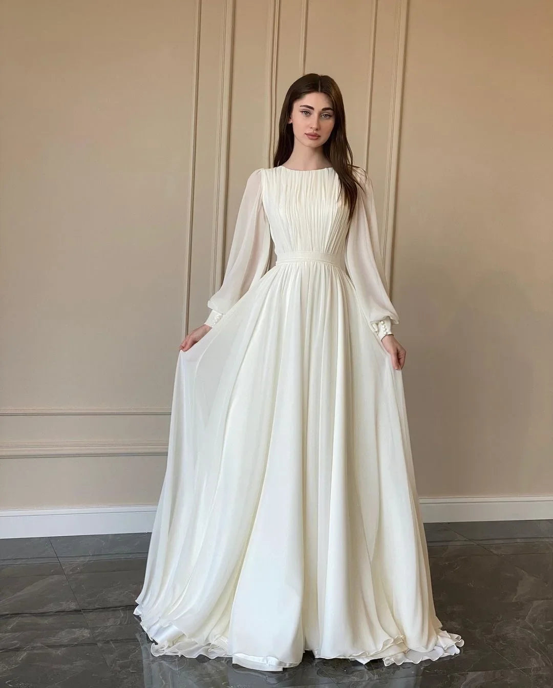 Women's White Occasion Kaftan Abaya
