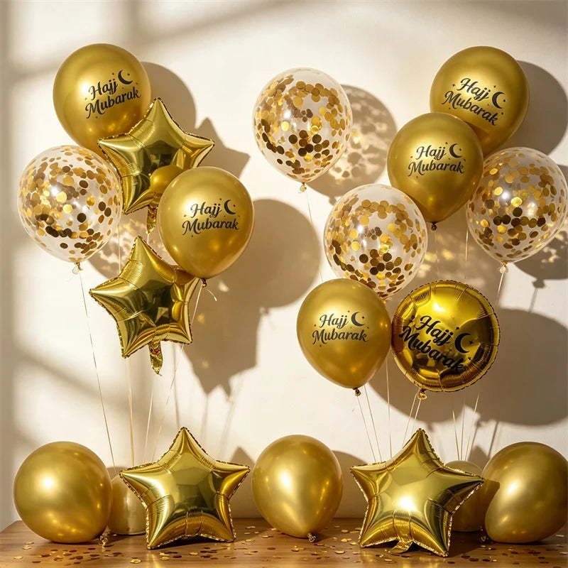 Hajj Mubarak Balloon Decorations – 10 Pack