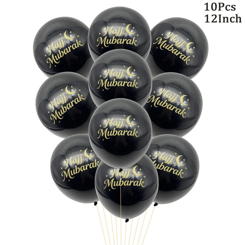 Hajj Mubarak Balloon Decorations – 10 Pack