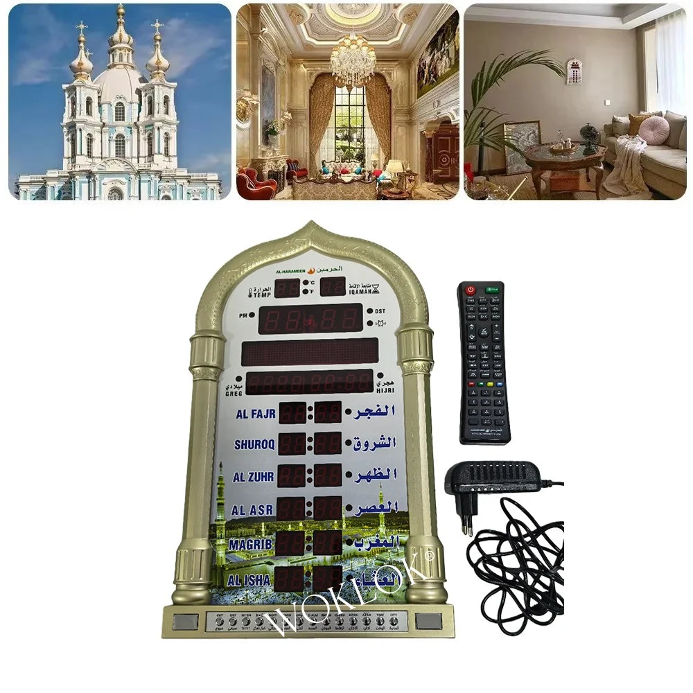 Digital Azan Wall Clock with Remote