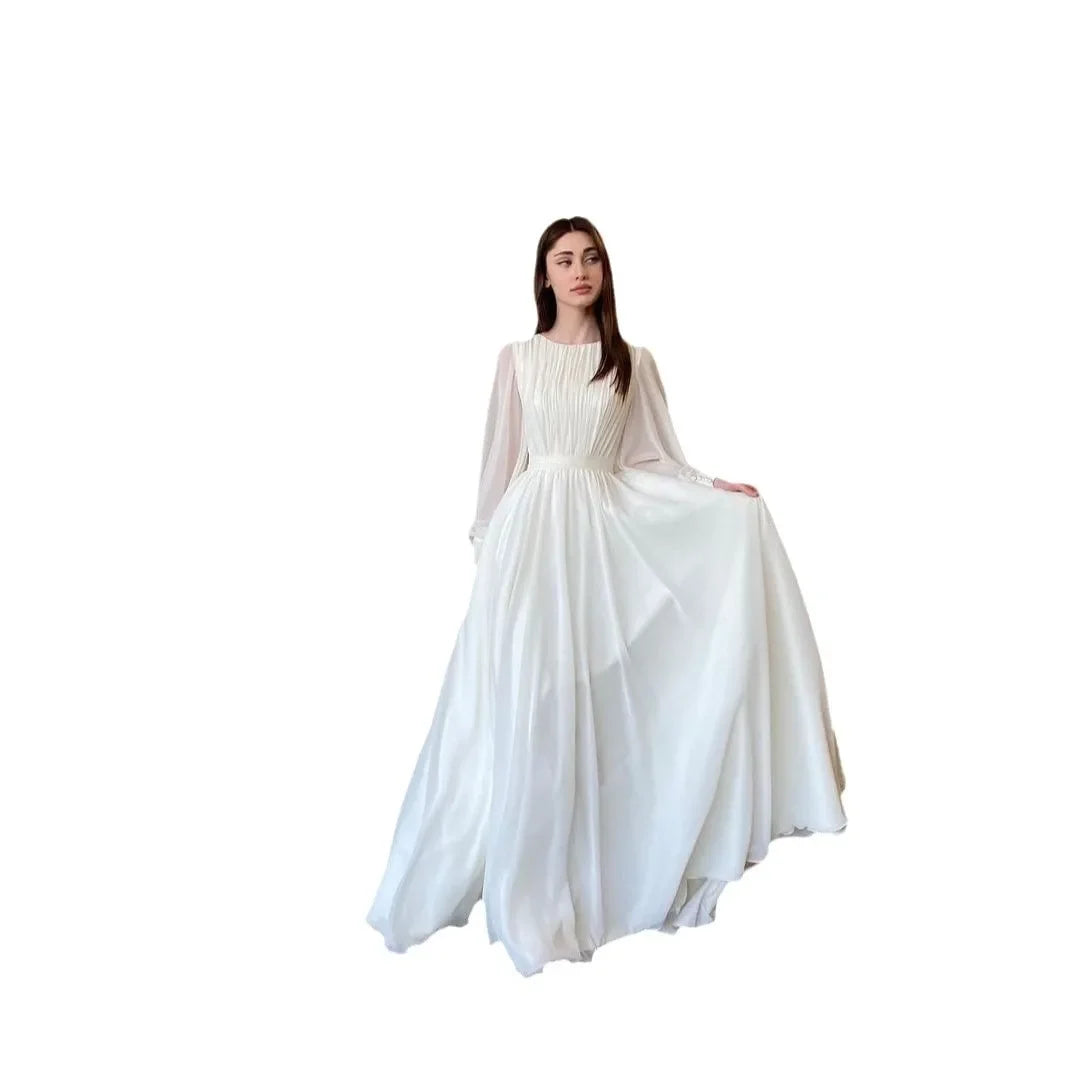 Women's White Occasion Kaftan Abaya