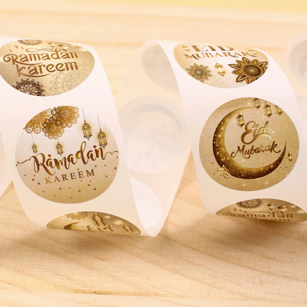 Eid & Ramadan Gold Gift Labels – 500 Stickers