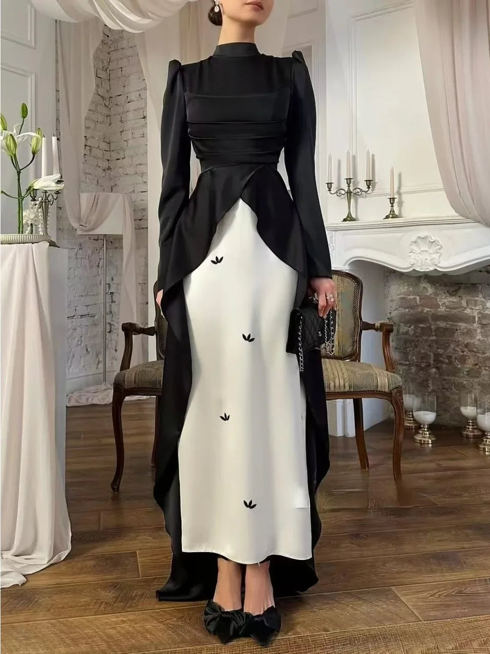 Women's Two-Tone Abaya Maxi Dress