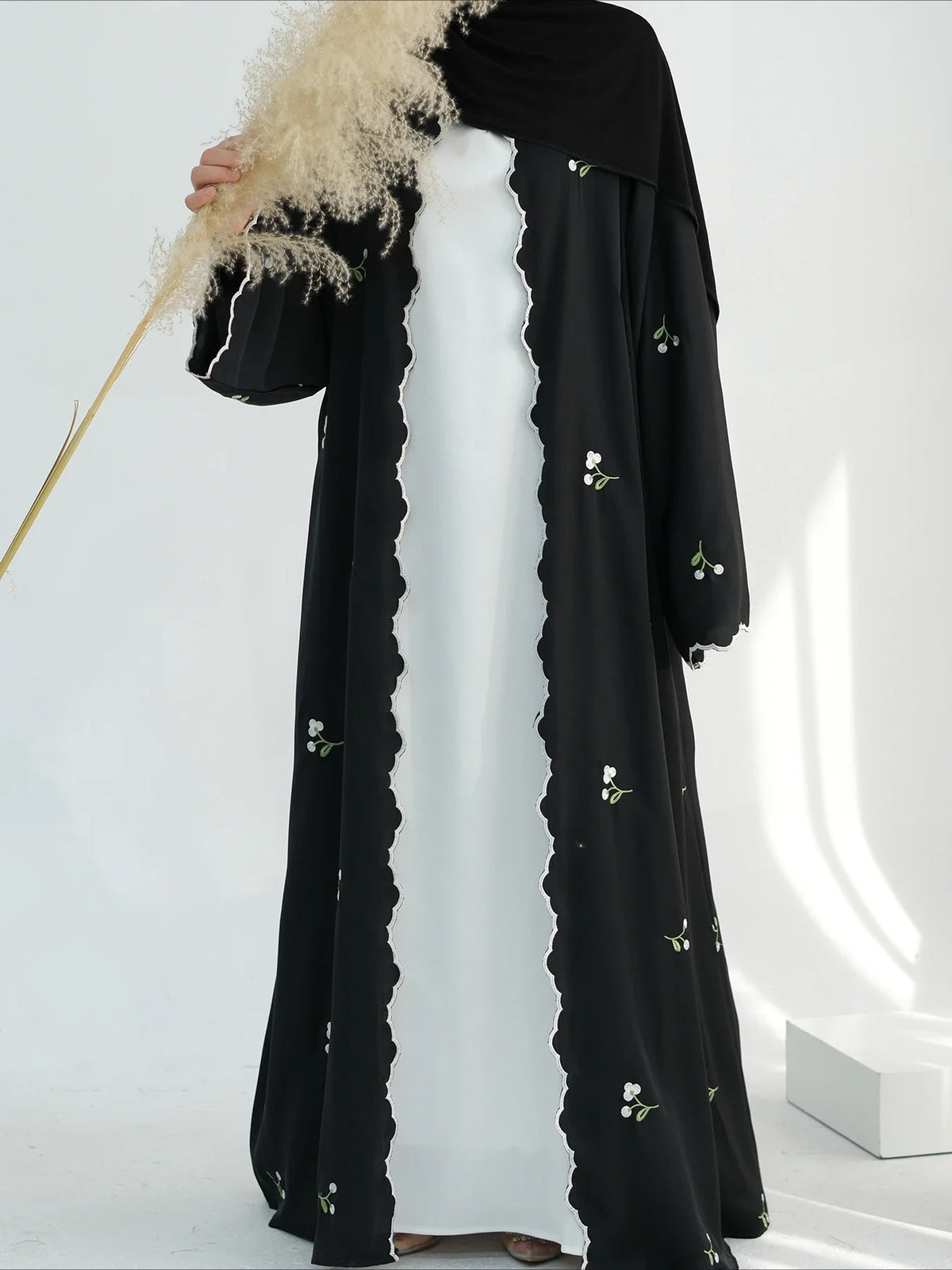 Women's Embroidered Open Abaya