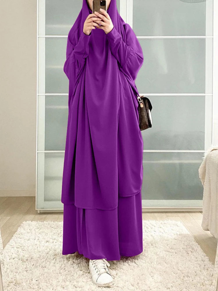 Women's Two-Piece Khimar Prayer Set
