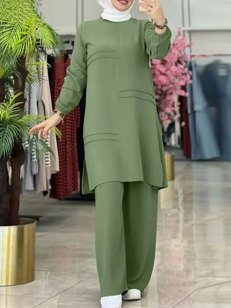 Women's Long Shirt & Pants Set