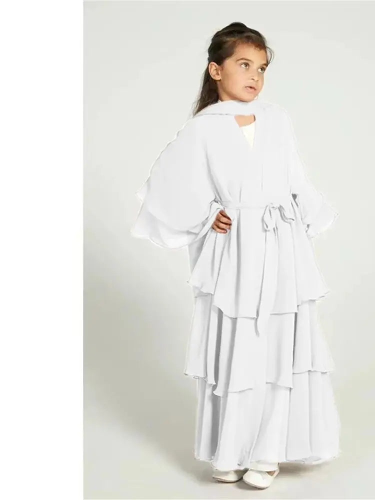 Girls' Tiered Abaya Dress