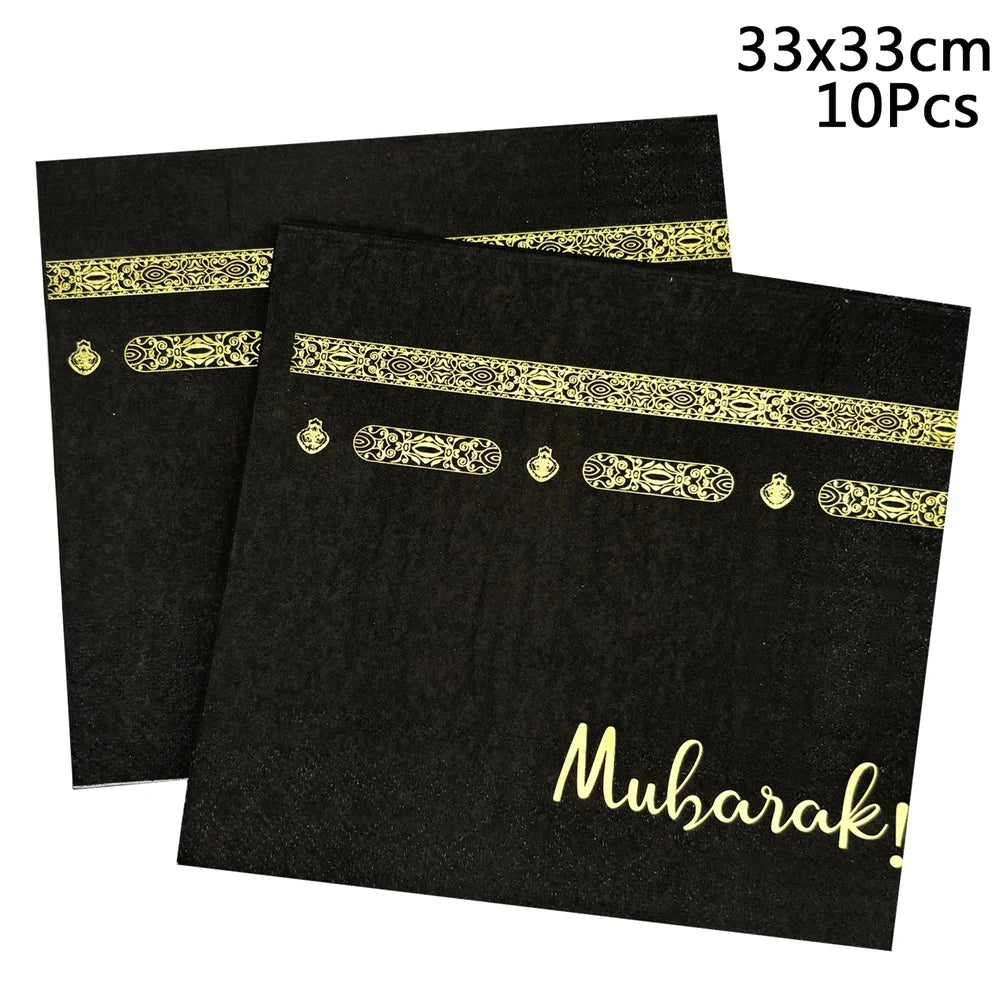 Eid & Umrah Paper Plates, Cups or Napkins – 10 Pieces