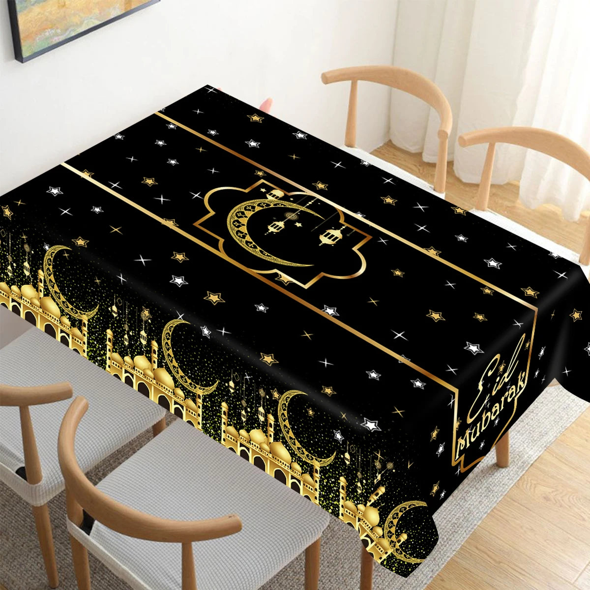 Eid Mubarak Tablecloth – 180 × 140 cm