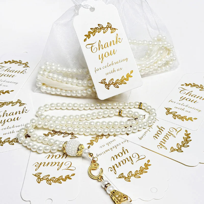 Pearl-Style Prayer Bead Gift Favors – Set of 5
