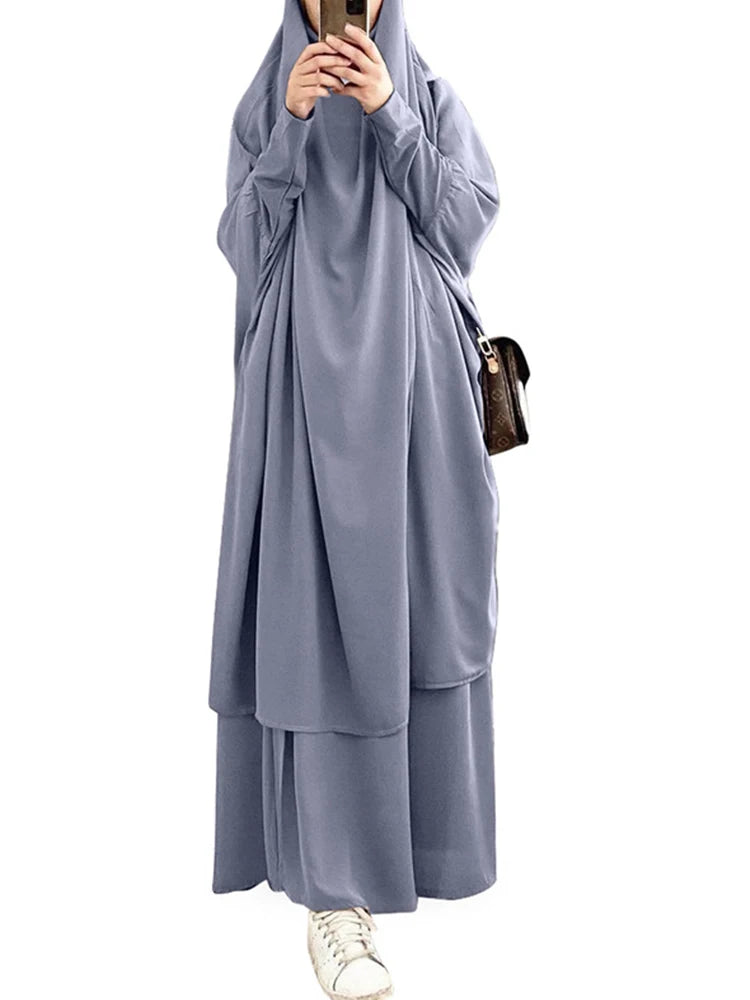 Women's Two-Piece Khimar Prayer Set