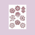 Maroon Floral Henna-Style Temporary Tattoos