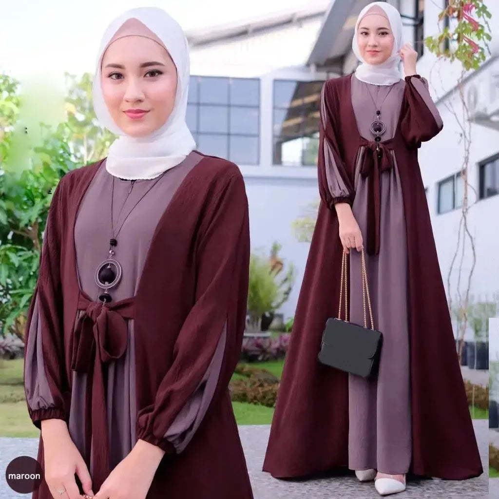 Women's Long-Sleeve Layered Abaya