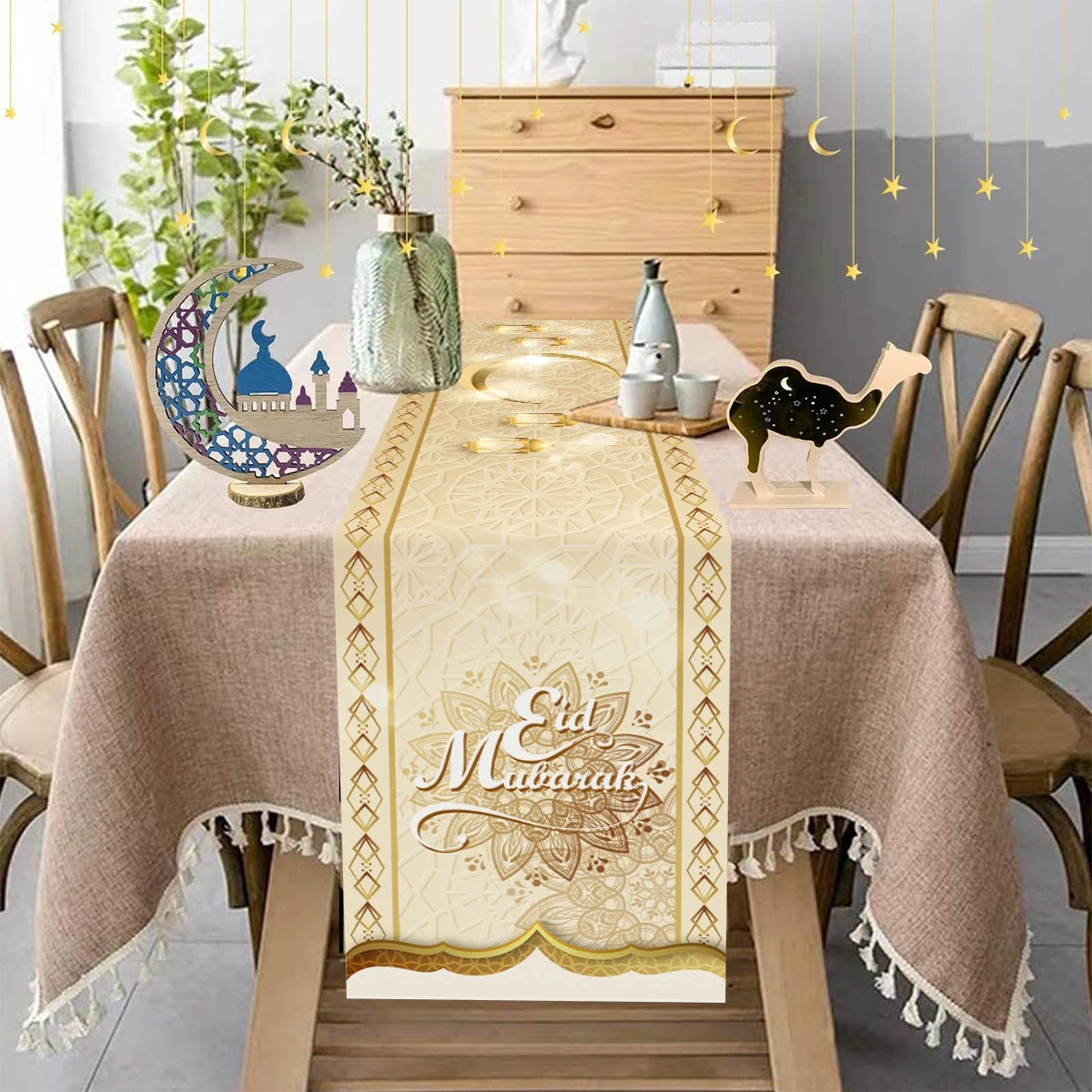 Eid Mubarak Polyester Table Runner