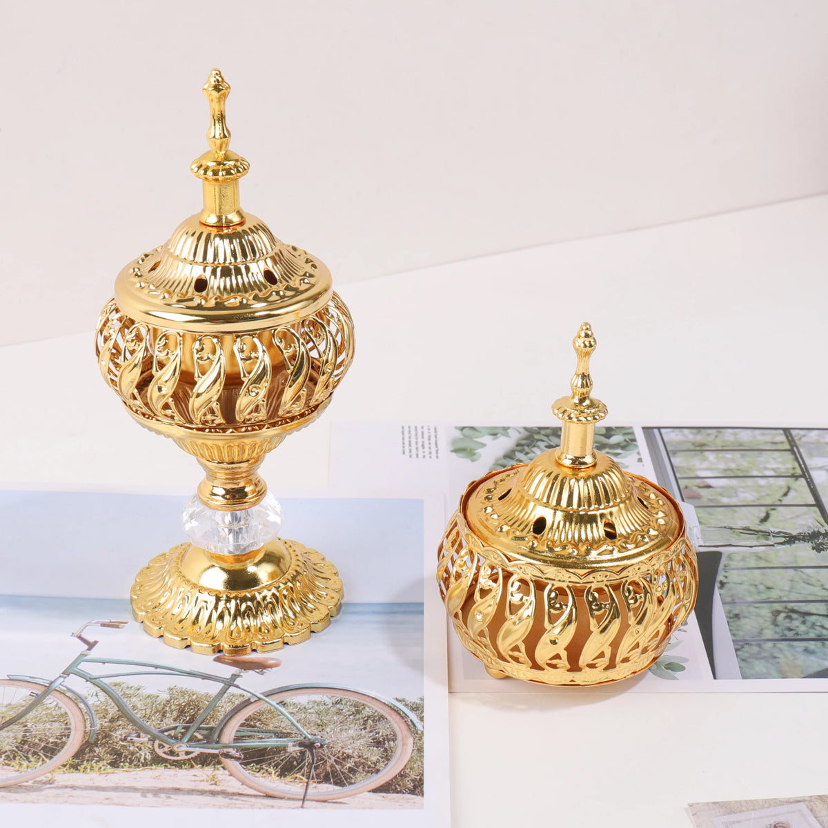 Gold-Tone Tower Incense Burner