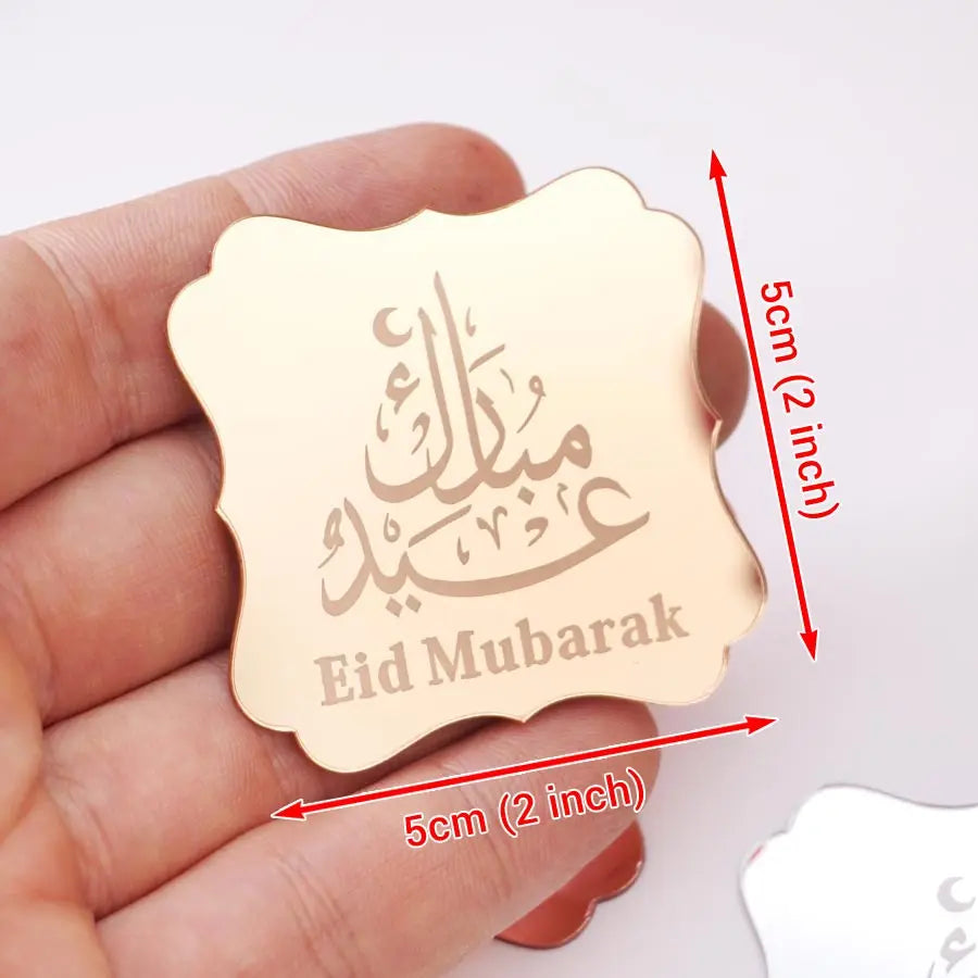 Eid Mubarak Mirrored Acrylic Stickers – 20 Pack