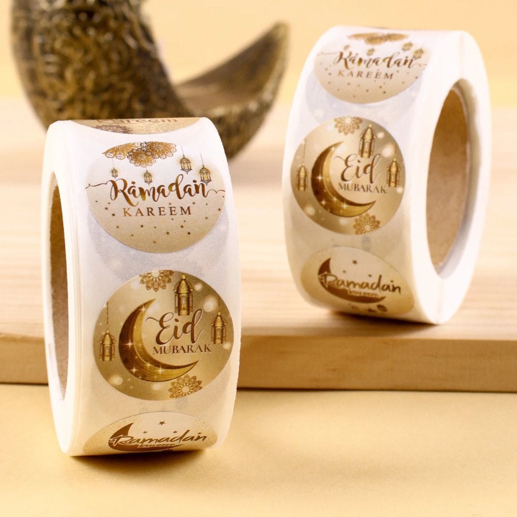 Eid & Ramadan Gold Gift Labels – 500 Stickers