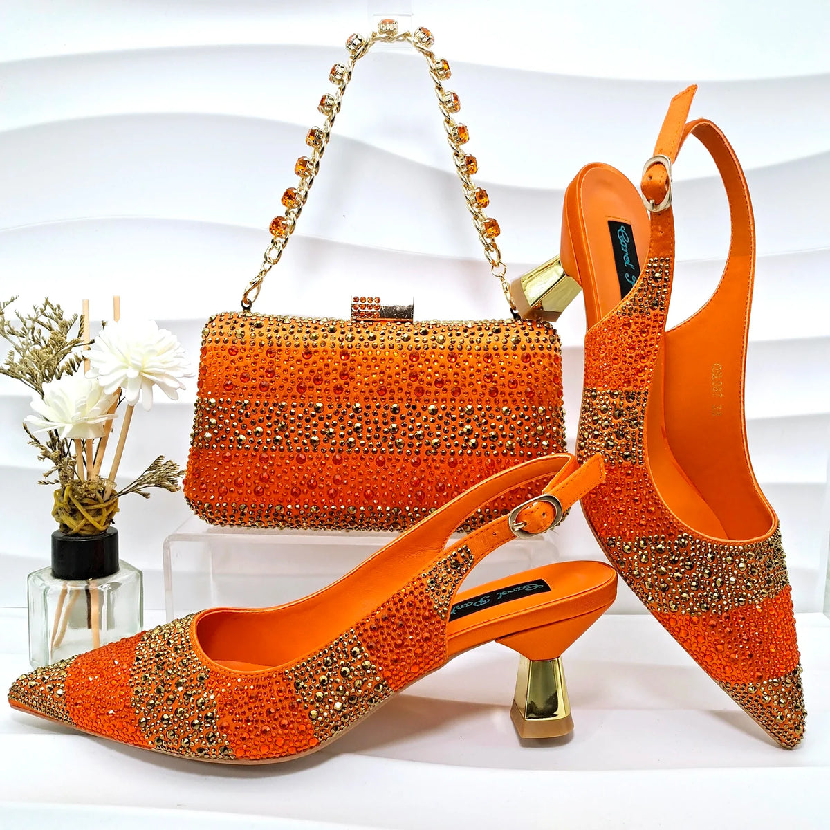 High Quality African Style Ladies Shoes And Bags Set ED125