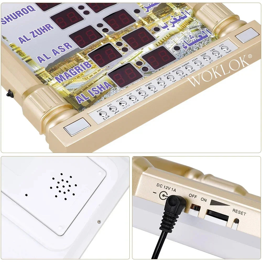 Digital Azan Wall Clock with Remote