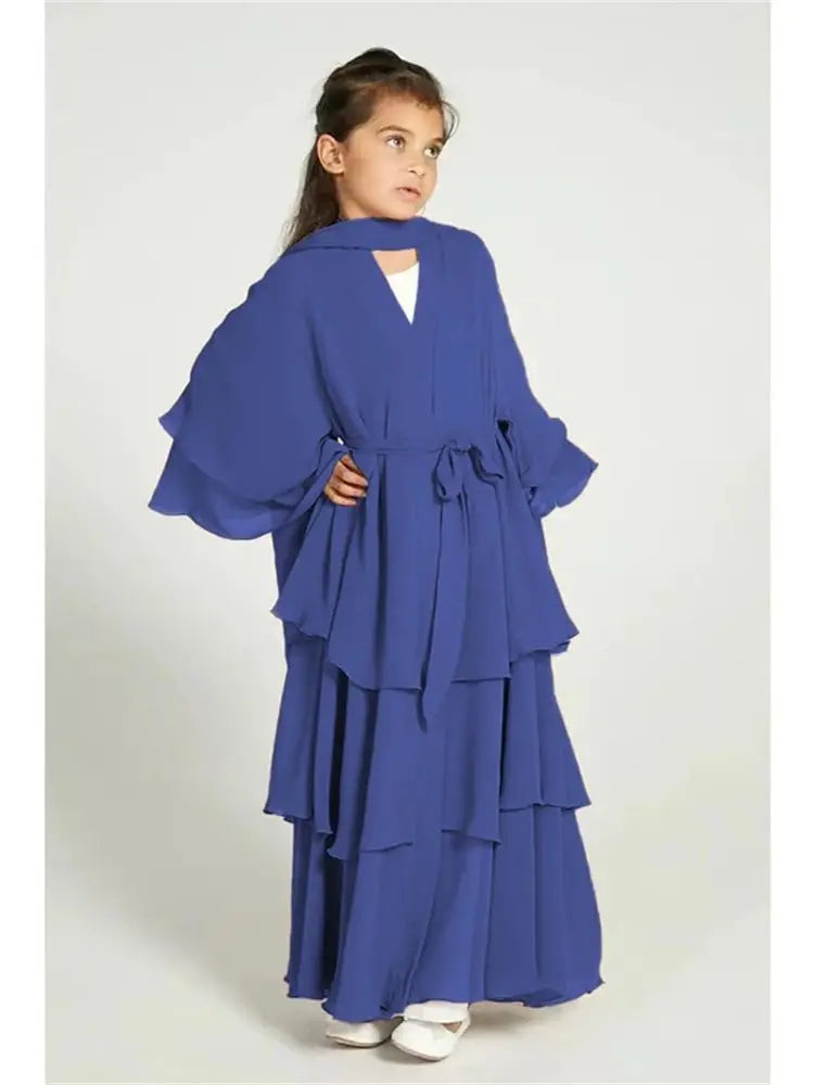 Girls' Tiered Abaya Dress