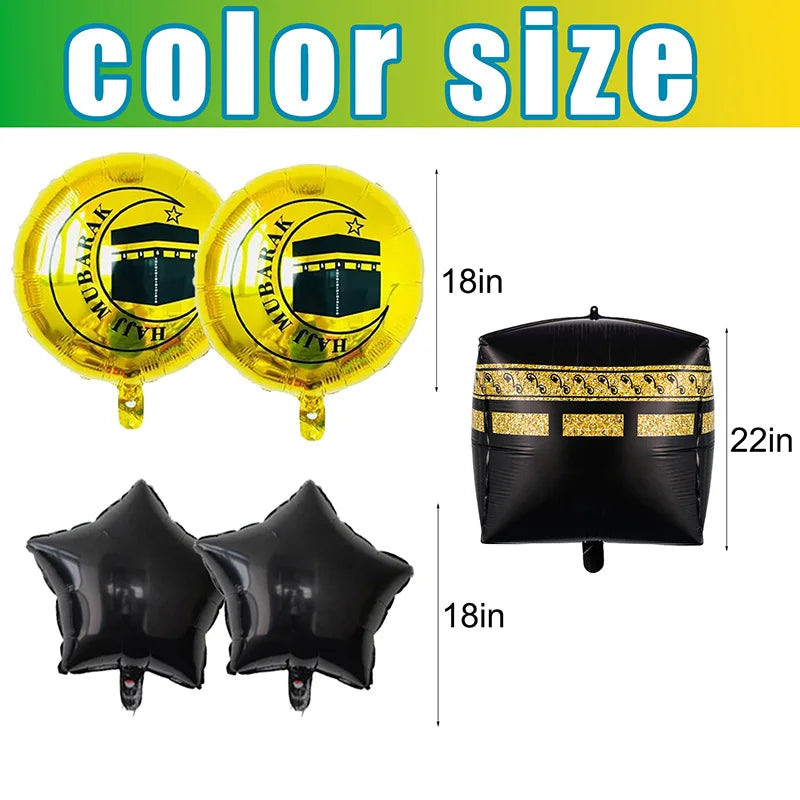 Umrah Mubarak Foil Balloon Set – 5 Pieces