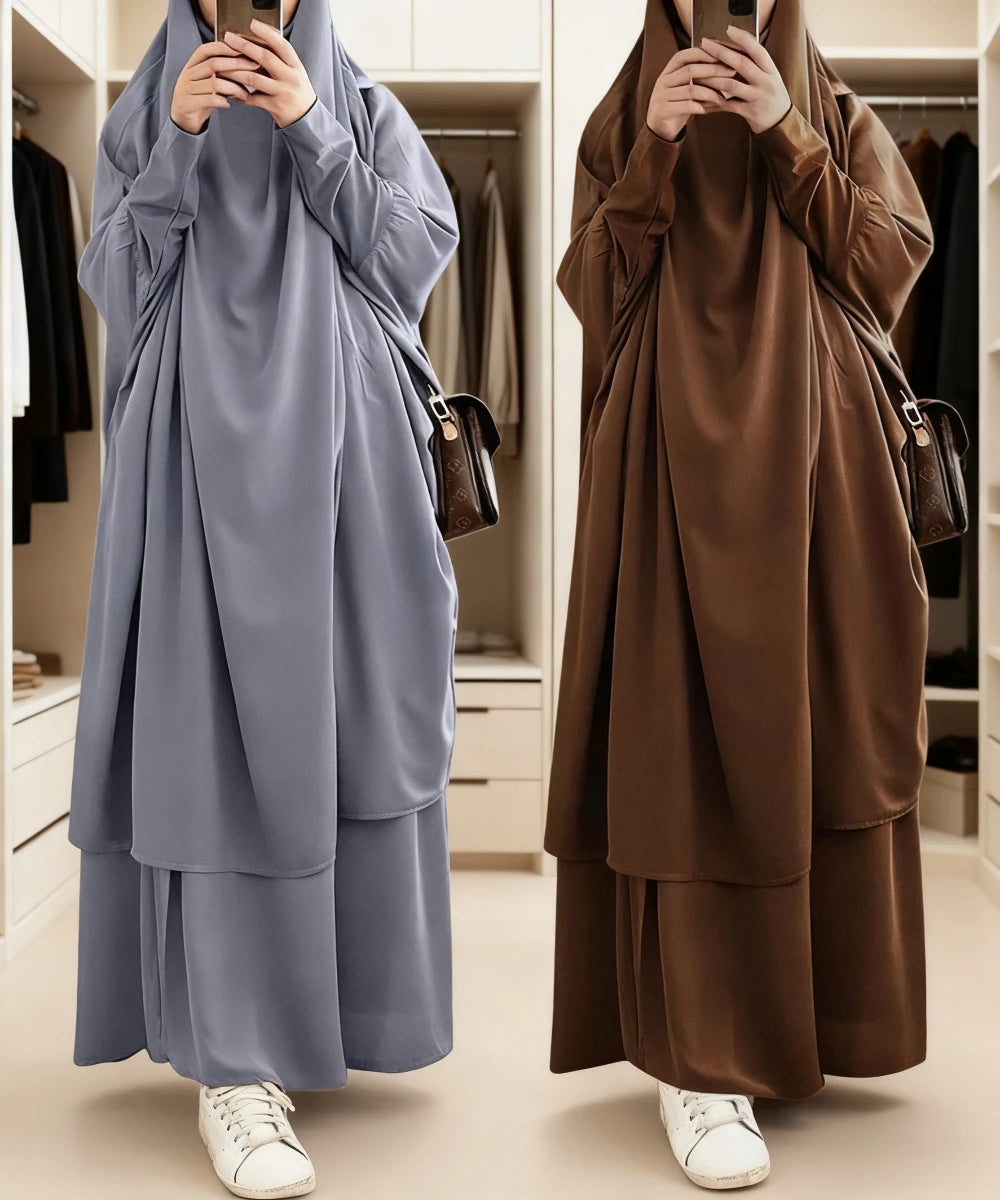 Women's Two-Piece Khimar Prayer Set