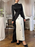 Women's Two-Tone Abaya Maxi Dress