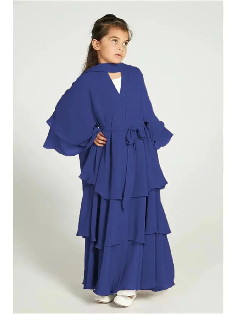 Girls' Tiered Abaya Dress