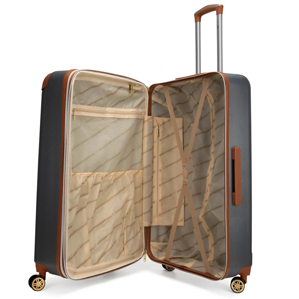 Vintage 3 Piece Expandable Retro Luggage Set